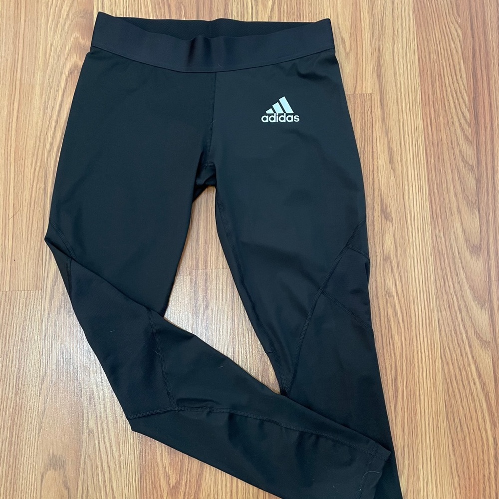 Adidas Black mid waist full length leggings